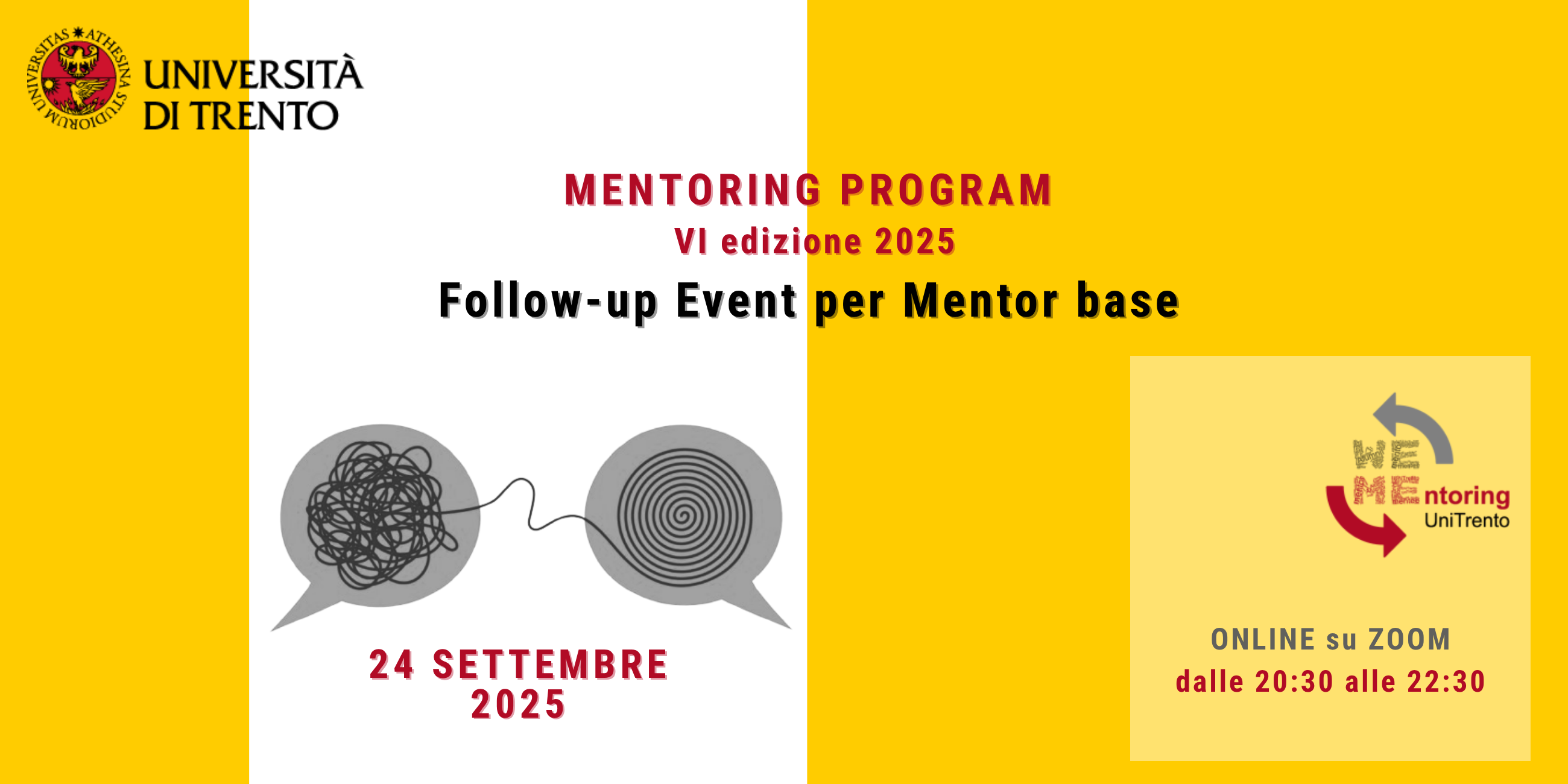 Mentoring Program VI edizione 2025: Follow up per Mentor Base Mentoring Program VI edizione 2025: Follow up per Mentor Base