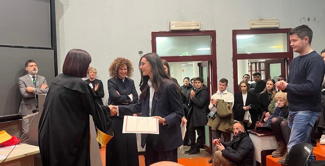 Adriana Laterza durante la cerimonia di premiazione